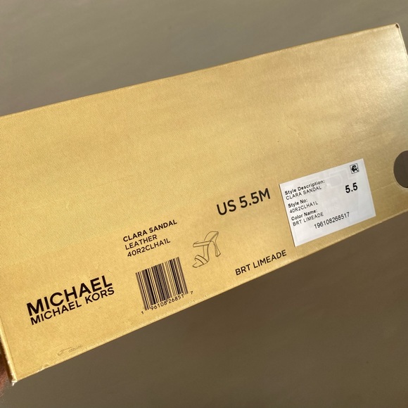 Michael Kors Womens Clara Mule Sandals Heels Limeade Size 5.5 - Picture 8 of 8